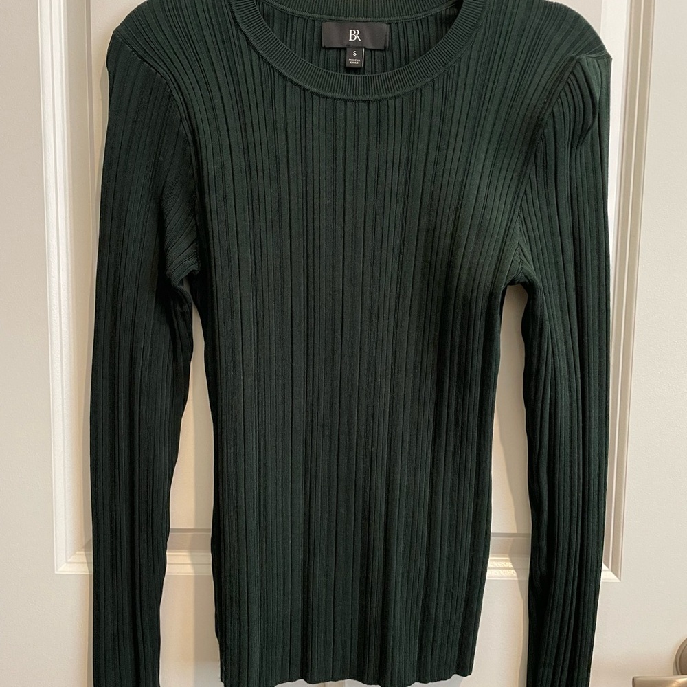 Dark Green Ribbed Sweater by Banana Republic